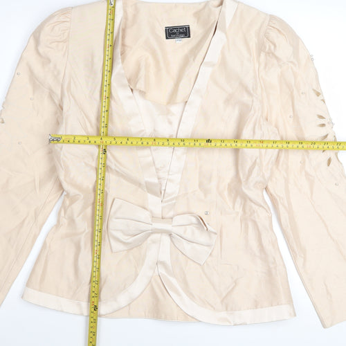 Cachet by Bari Protas Women’s Beige Formal Bow Blazer Size 12