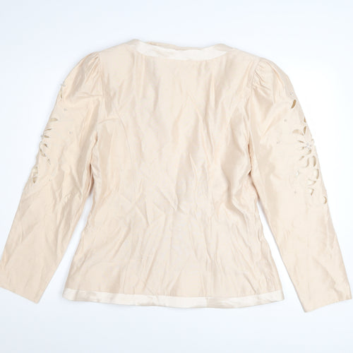 Cachet by Bari Protas Women’s Beige Formal Bow Blazer Size 12