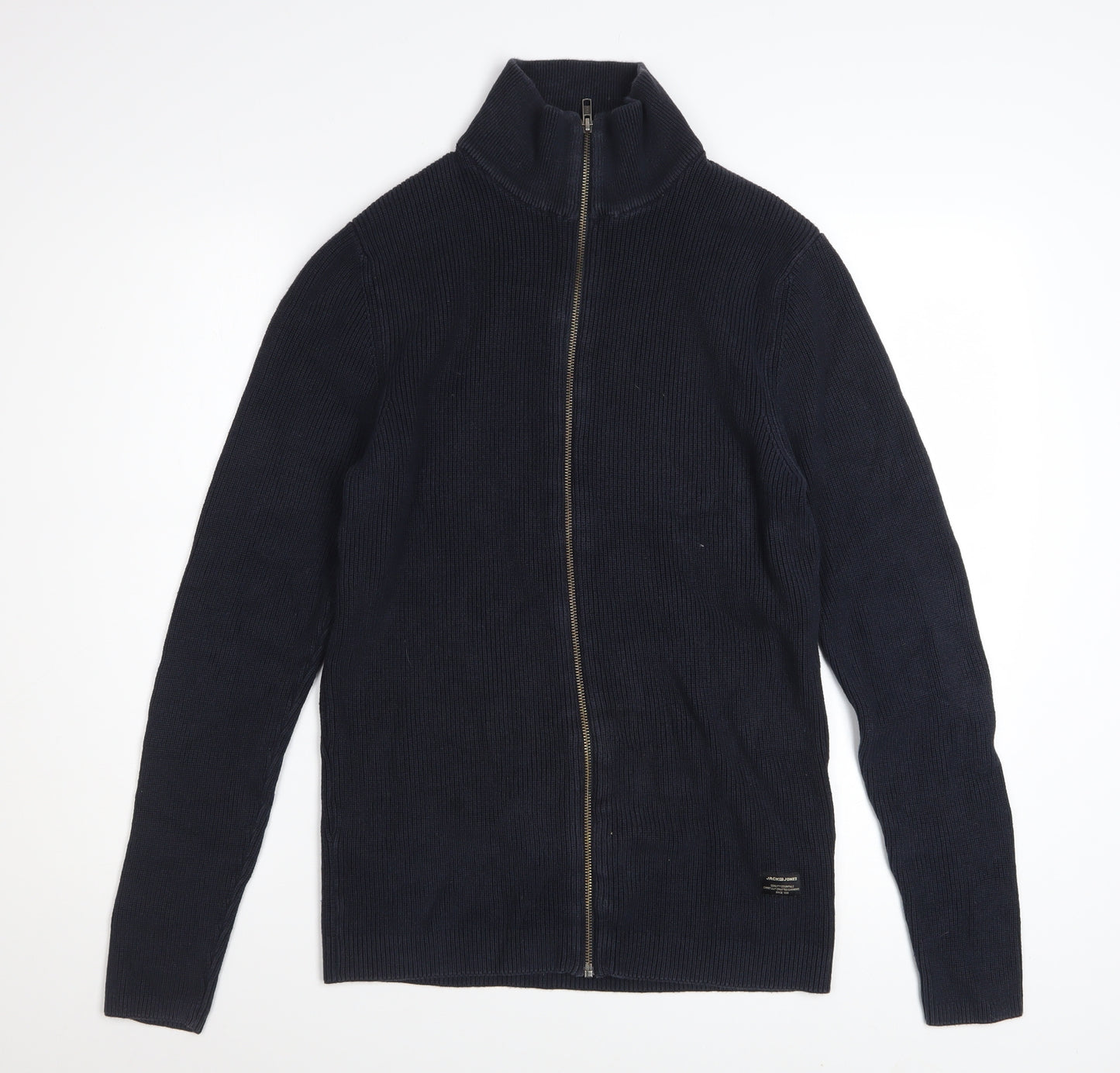 Jack & Jones Men's Blue Full Zip Cotton Jumper XL