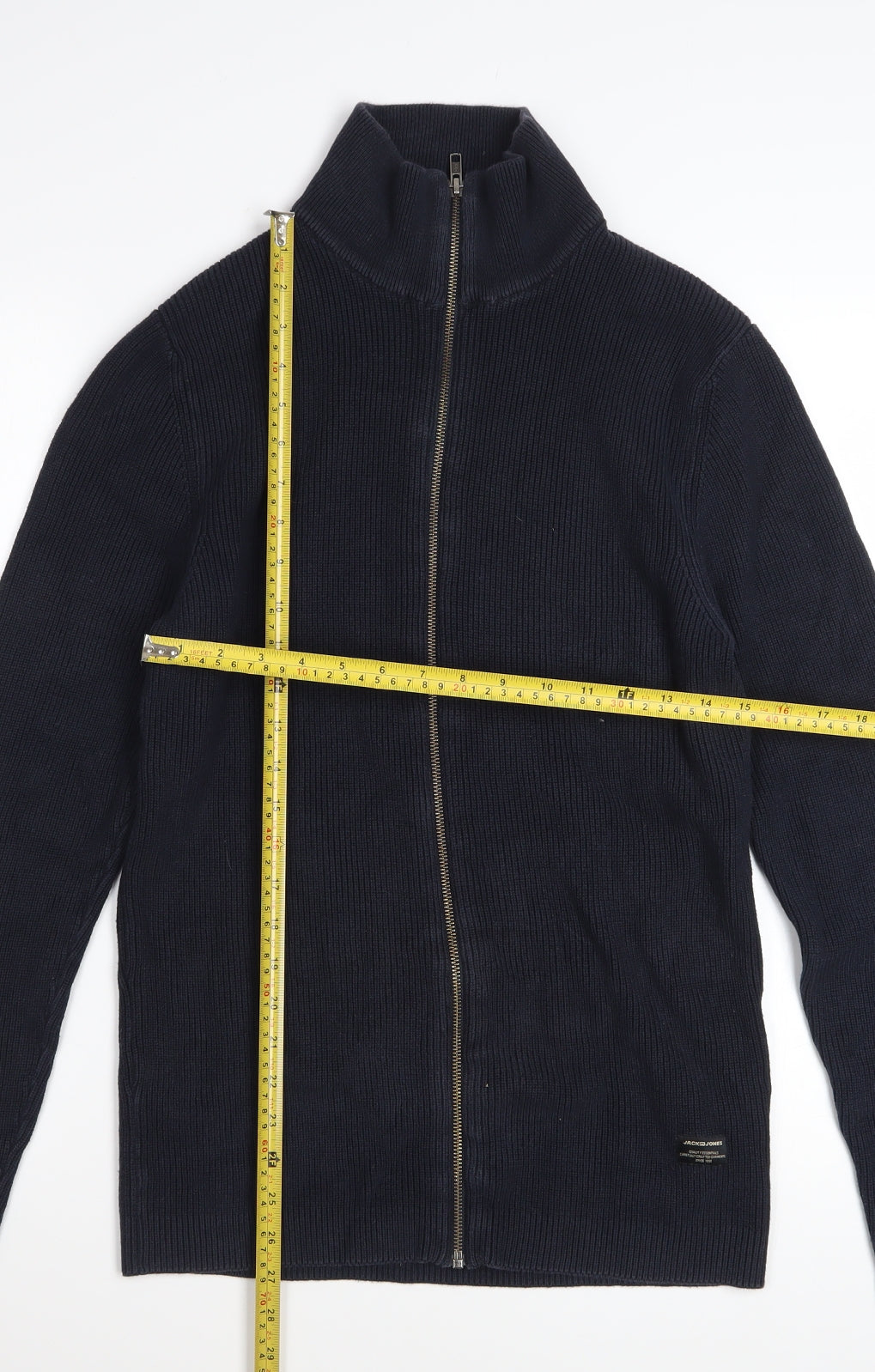 Jack & Jones Men's Blue Full Zip Cotton Jumper XL