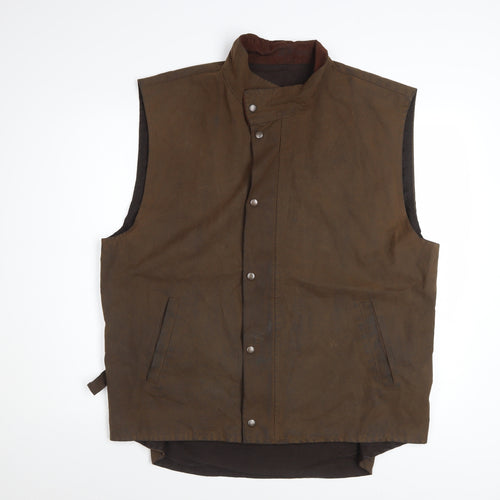 Sydney Oilskin Men Brown XL Waxed Cotton Bodywarmer Waistcoat