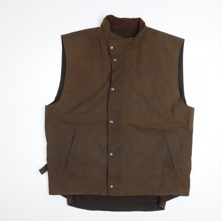 Sydney Oilskin Men Brown XL Waxed Cotton Bodywarmer Waistcoat