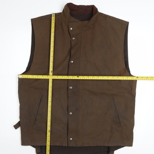 Sydney Oilskin Men Brown XL Waxed Cotton Bodywarmer Waistcoat