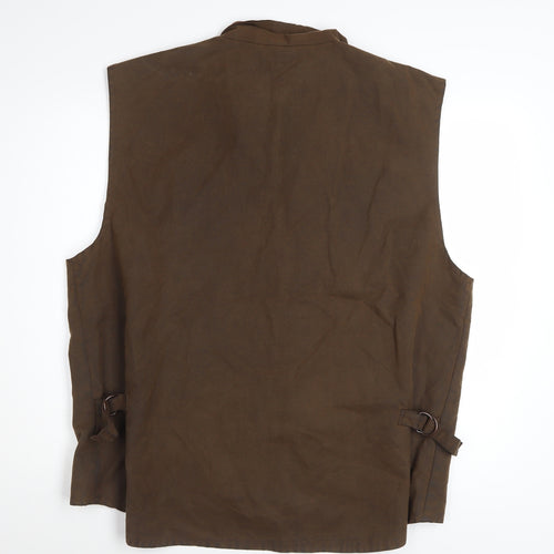Sydney Oilskin Men Brown XL Waxed Cotton Bodywarmer Waistcoat