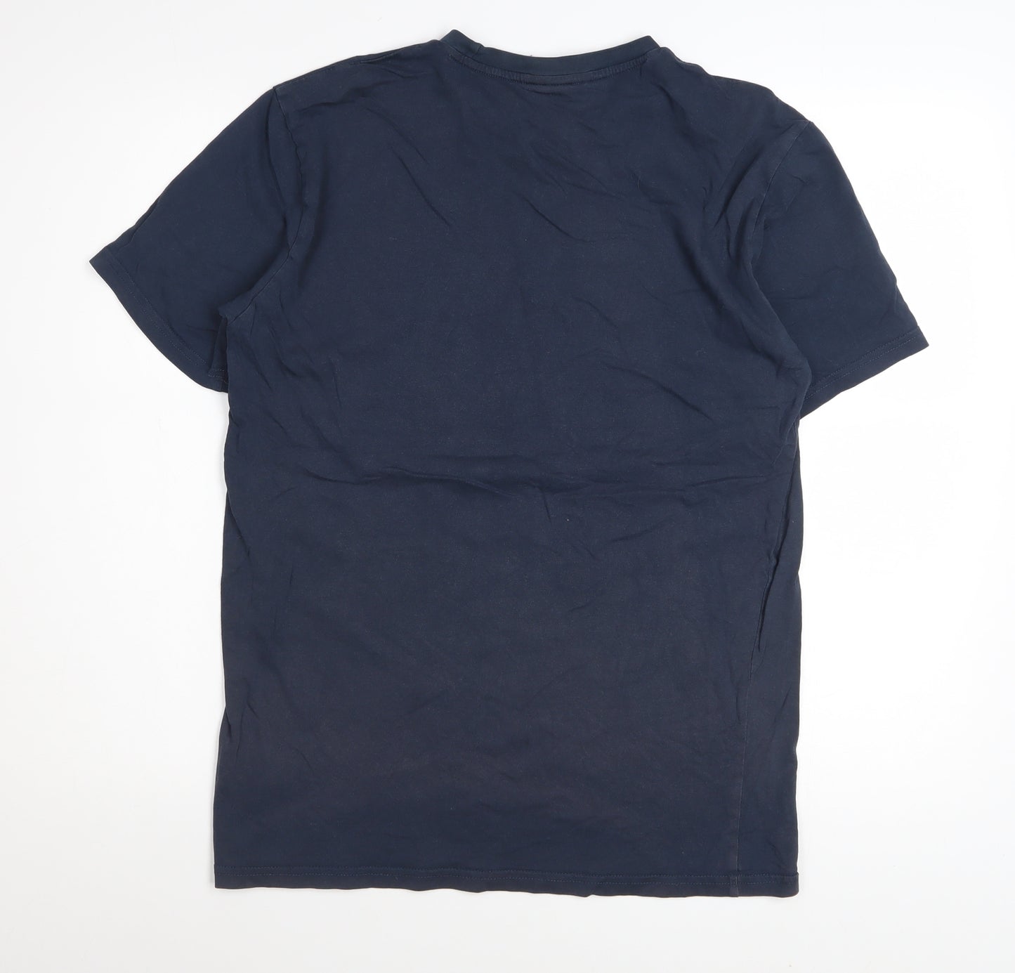 Gymshark Men Navy Blue Cotton Crew Neck Short Sleeve T-Shirt Size S