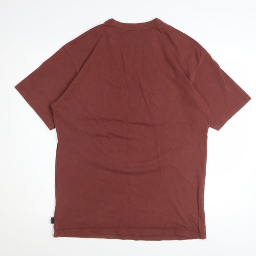 Nike Men's Brown Loose Fit Crew Neck Cotton T-Shirt Size L