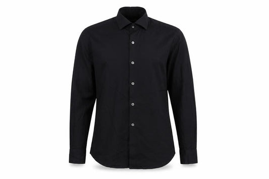 Massimo Dutti Men's Black Regular Fit Long Sleeve Dress Shirt M