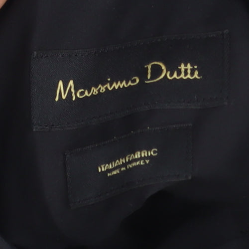 Massimo Dutti Men's Black Regular Fit Long Sleeve Dress Shirt M