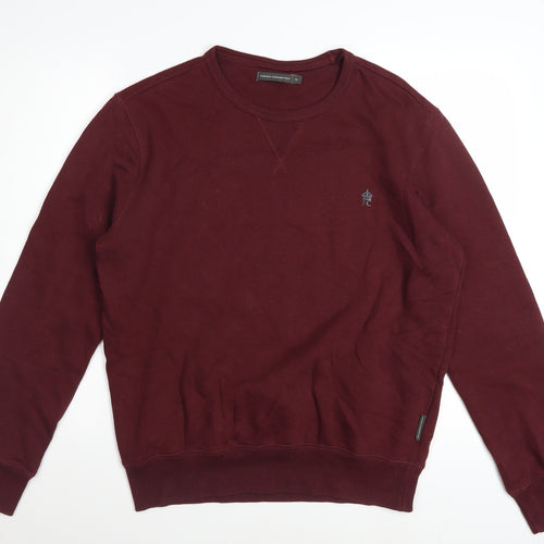 French Connection Men's Red Crew Neck Sweatshirt Size M