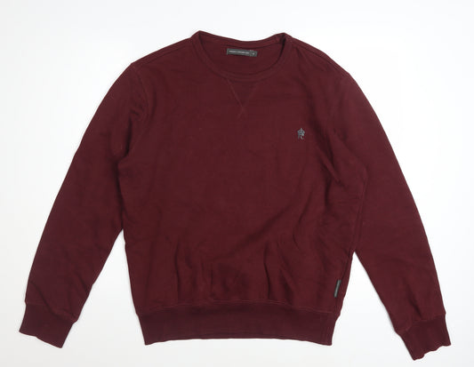 French Connection Men's Red Crew Neck Sweatshirt Size M