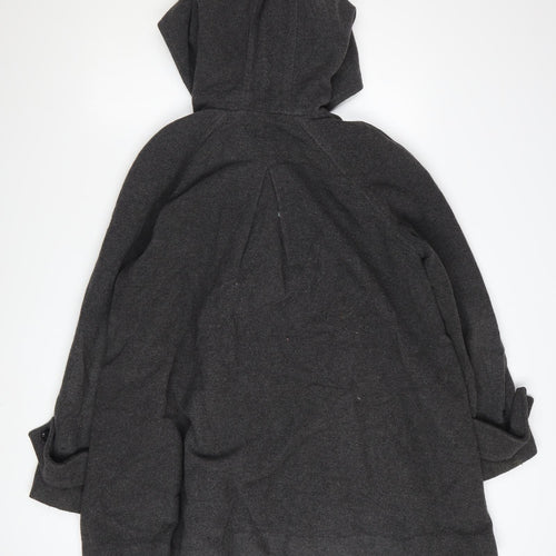 Hilary Radley Women’s Grey Wool Blend Hooded Overcoat Size 8