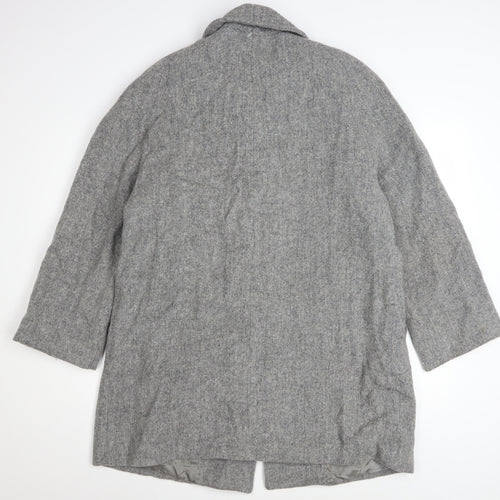Cabin Creek Women's Grey Wool Blend Mid-Length Coat Size 12 Button Front