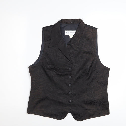 Norton McNaughton Black Cotton Blend Sleeveless Suit Waistcoat Size 12