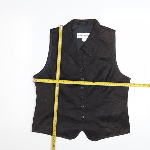 Norton McNaughton Black Cotton Blend Sleeveless Suit Waistcoat Size 12