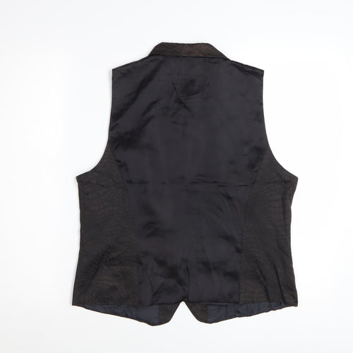 Norton McNaughton Black Cotton Blend Sleeveless Suit Waistcoat Size 12