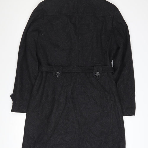 New York & Company Women's Black Wool Trench Coat Size 10