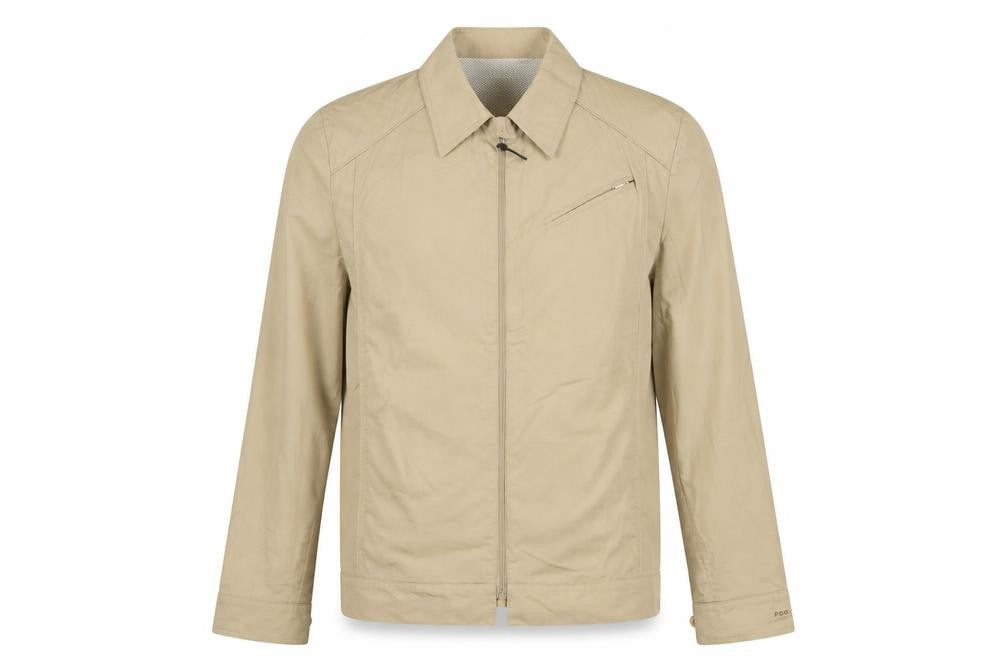 London Fog Men's Beige 44L Classic Lightweight Zip Jacket