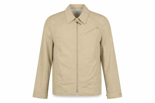Front view of London Fog Men's Beige 44L Classic Lightweight Zip Jacket