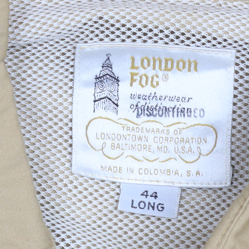 London Fog Men's Beige 44L Classic Lightweight Zip Jacket