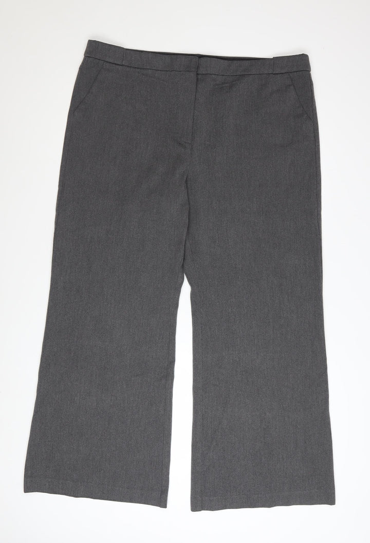 Tu Women’s Grey Wide-Leg Stretch Trousers Size 18 Workwear