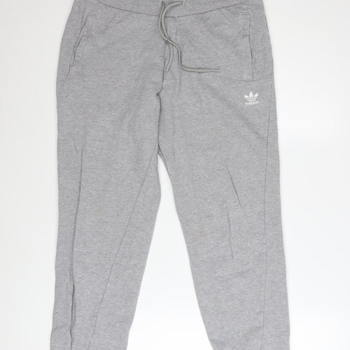 Adidas Women’s Grey Cotton Jogger Trousers Size 16