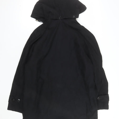 London Fog Women's Black Petite L Hooded Rain Coat Waterproof Long Jacket
