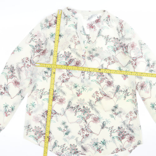 Monsoon Women's Ivory Floral Bird Print Tunic Blouse Size 12