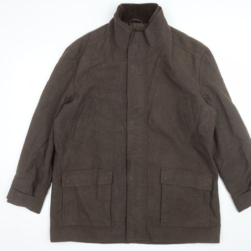 Thomas Nash Men's Brown 2XL Cotton Overcoat Jacket