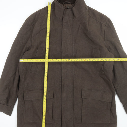 Thomas Nash Men's Brown 2XL Cotton Overcoat Jacket