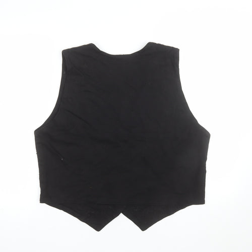 TEE N TEE Womens Black Beaded Cotton Camisole Vest Top L