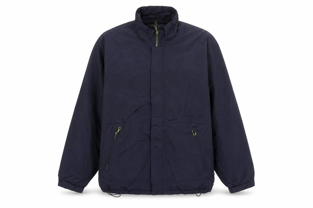 Front view of Attraction Men's Blue Windbreaker Jacket M Nylon Lightweight Zip