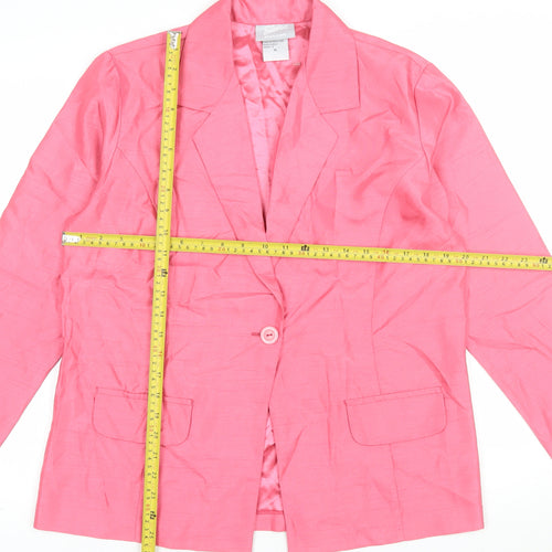Blair Women's Pink Polyester Blazer Size 10 Lined Single-Breasted