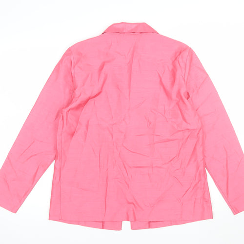 Blair Women's Pink Polyester Blazer Size 10 Lined Single-Breasted