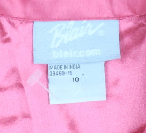 Blair Women's Pink Polyester Blazer Size 10 Lined Single-Breasted
