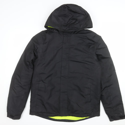 Crivit Men's Black Hooded Puffer Jacket Size 38 Regular Outdoor