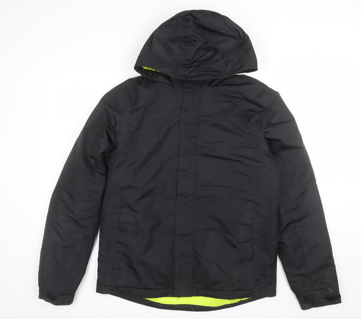 Crivit Men's Black Hooded Puffer Jacket Size 38 Regular Outdoor