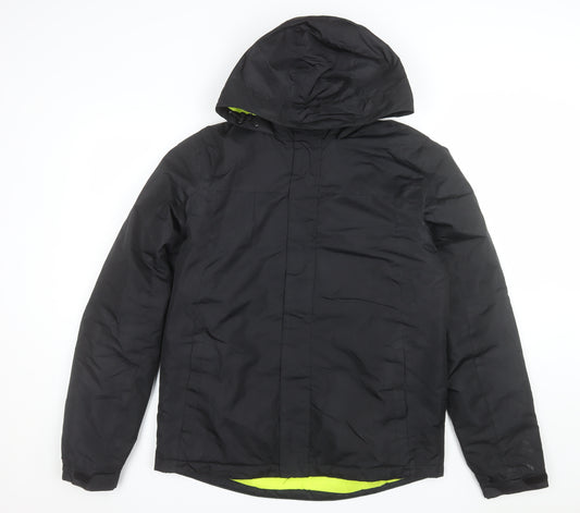 Crivit Men's Black Hooded Puffer Jacket Size 38 Regular Outdoor