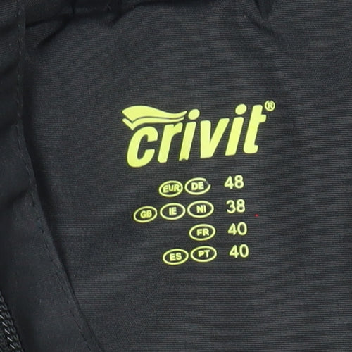 Crivit Men's Black Hooded Puffer Jacket Size 38 Regular Outdoor