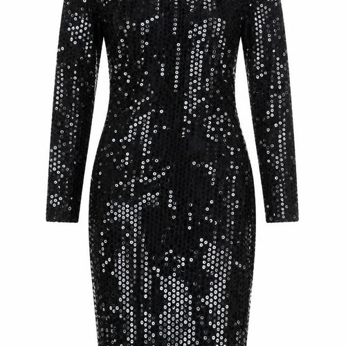 Icinoo Women's Black Sequin Bodycon Party Dress Size 8