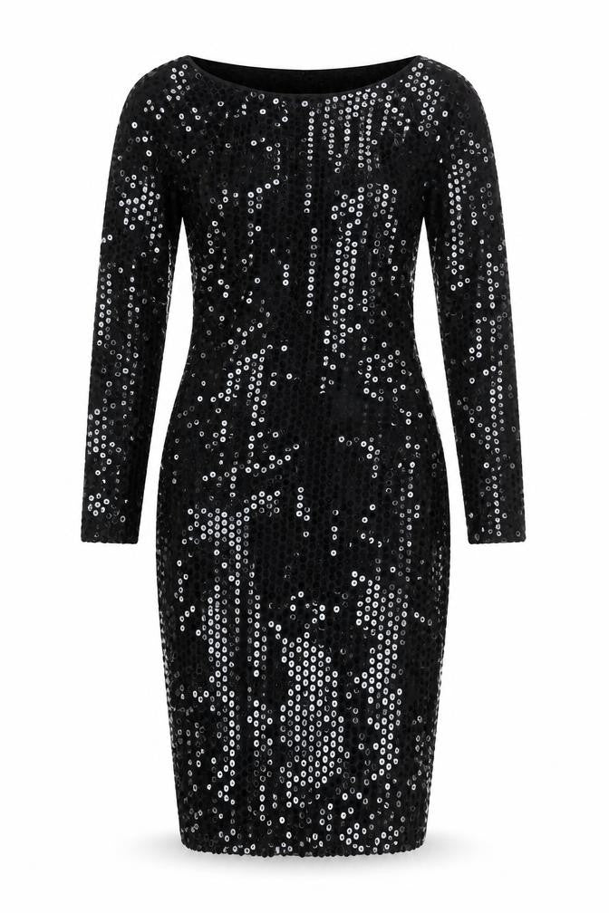 Icinoo Women's Black Sequin Bodycon Party Dress Size 8