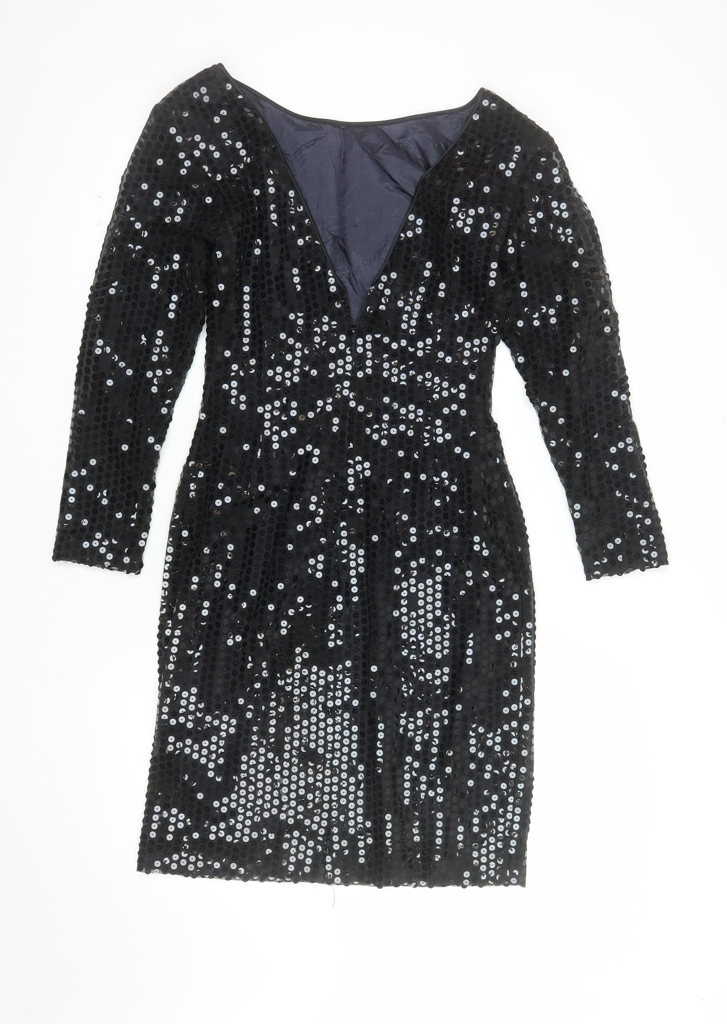 Icinoo Women's Black Sequin Bodycon Party Dress Size 8