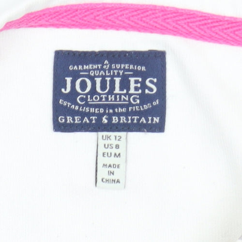 Joules Women’s White Floral Long Sleeve Cotton T-Shirt UK 12