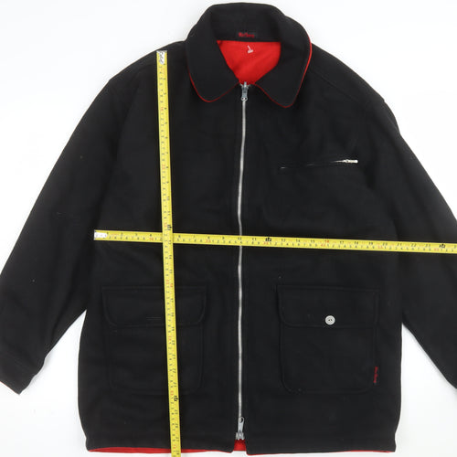 Marlboro Mens Black Wool Zip Jacket S Western Workwear Vintage