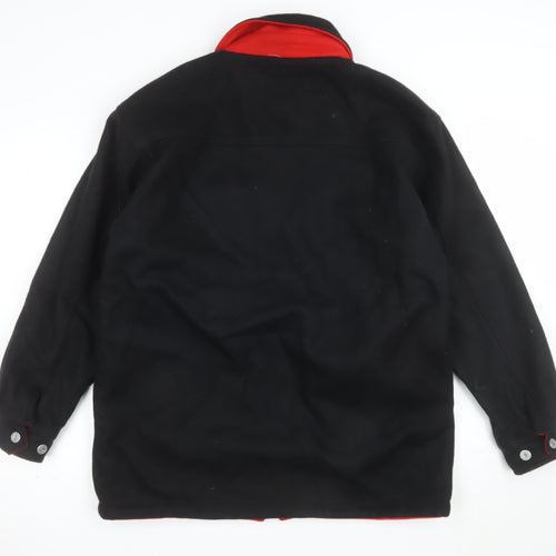 Marlboro Mens Black Wool Zip Jacket S Western Workwear Vintage