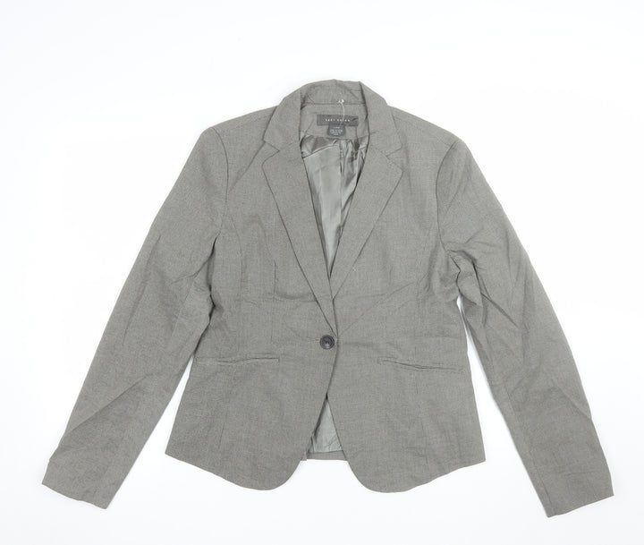 Suzy Shier Women's Grey Houndstooth Tailored Blazer Size 14