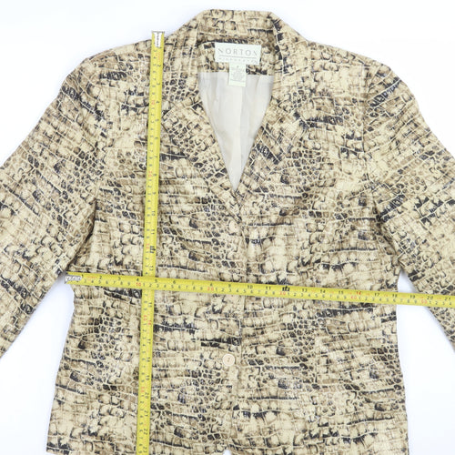 Norton McNaughton Women's Beige Animal Print Polyester Blazer Size 8