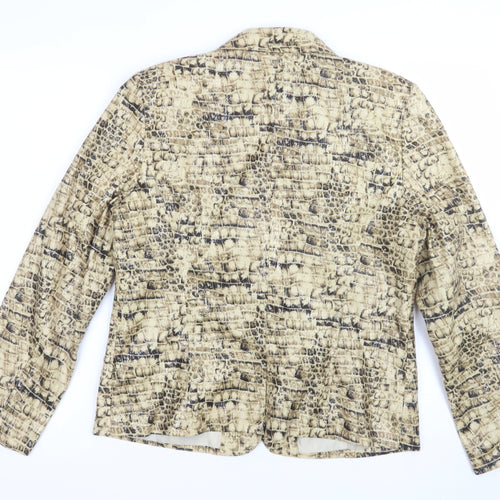 Norton McNaughton Women's Beige Animal Print Polyester Blazer Size 8