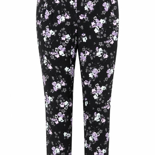 Red Herring Womens Black Floral Slim Fit Stretch Trousers Size 10