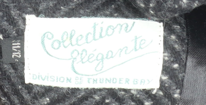 Collection Elégante Women's Black Wool Blend Herringbone Mid-Length Coat Size 12