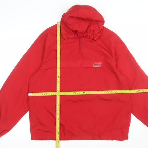 Nike Womens Red XL Windbreaker Hooded Jacket Lightweight